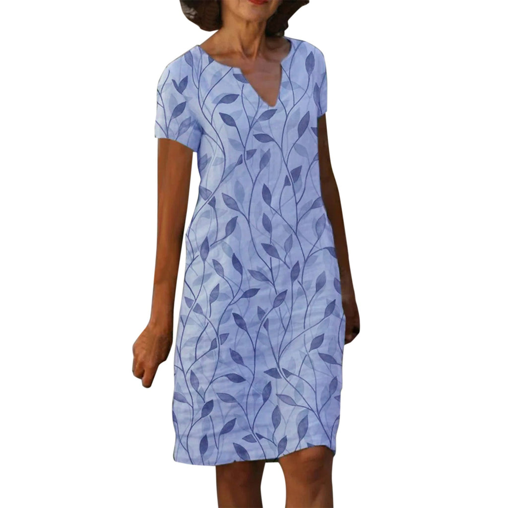 NOELLE™ – Effortless Leaf Pattern Dress
