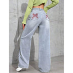 CÉLESTE™ - High Waist Printed Straight Leg Jeans