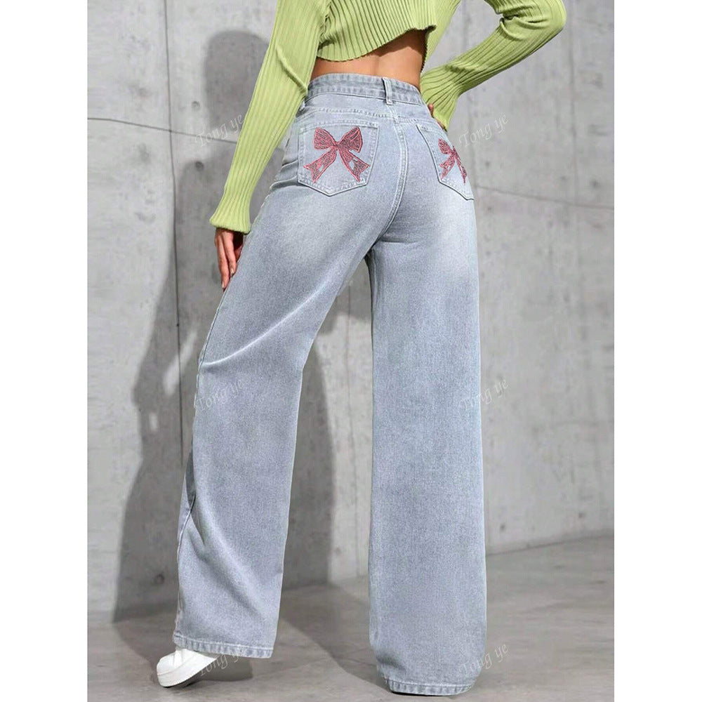 CÉLESTE™ - High Waist Printed Straight Leg Jeans