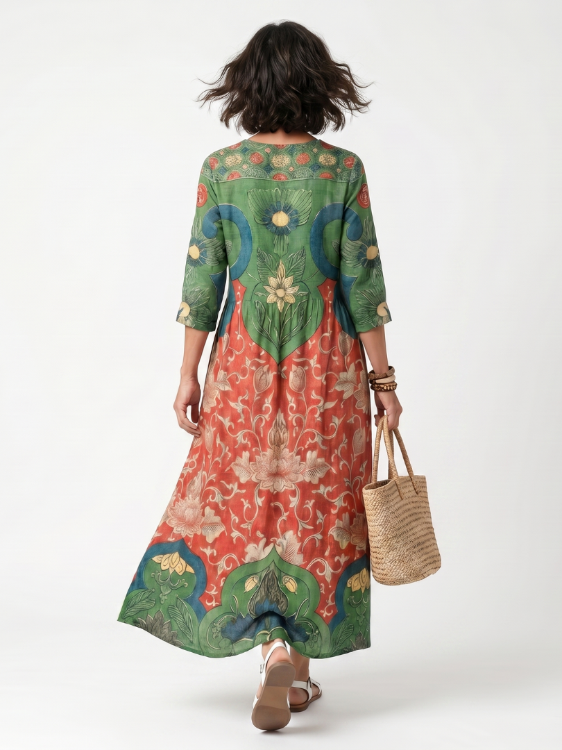 Maribela™ | Vintage Floral Maxi Dress