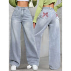CÉLESTE™ - High Waist Printed Straight Leg Jeans
