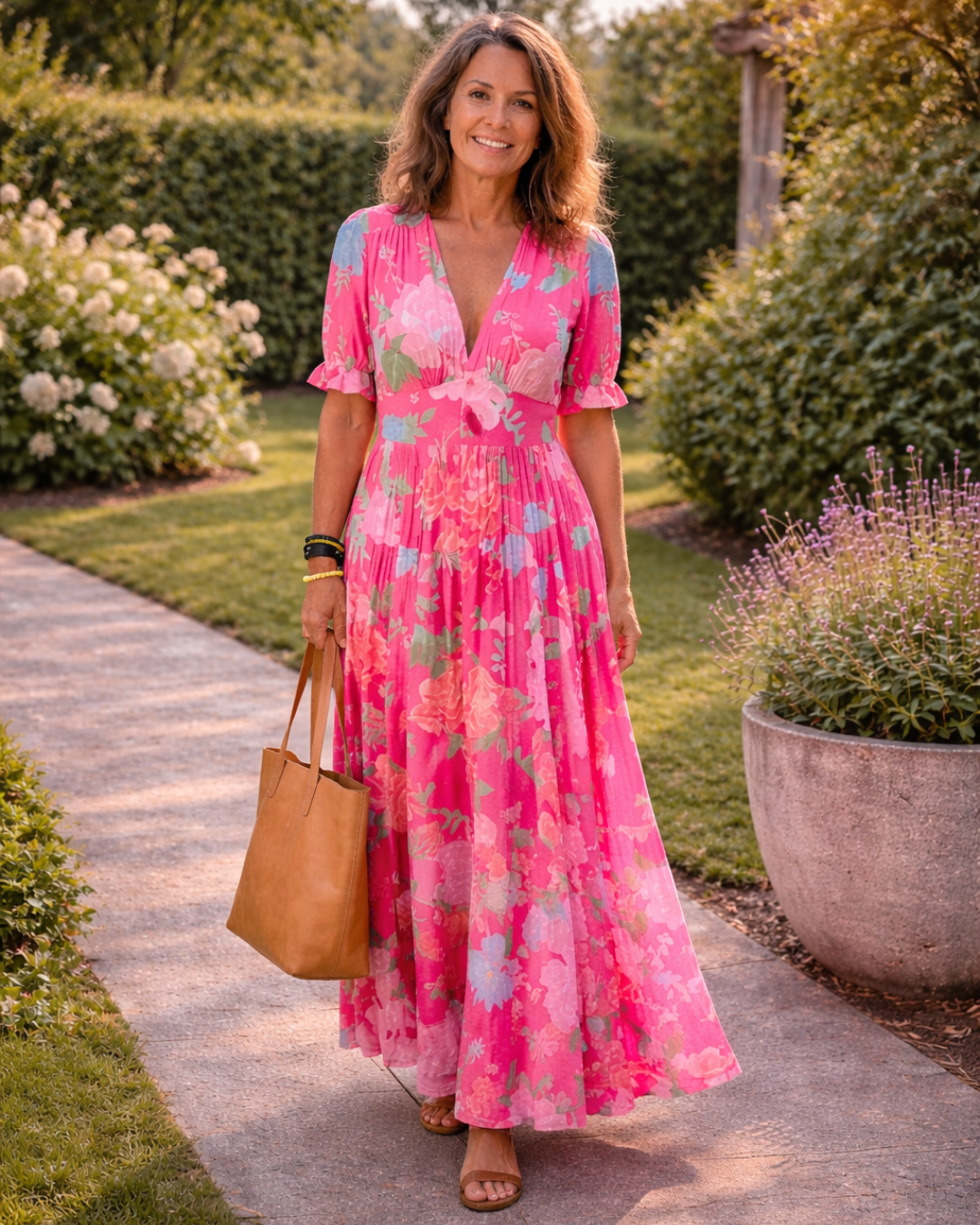 Lyrienne™ | Floral V-Neck Dress