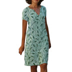 NOELLE™ – Effortless Leaf Pattern Dress