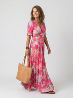 Lyrienne™ | Floral V-Neck Dress