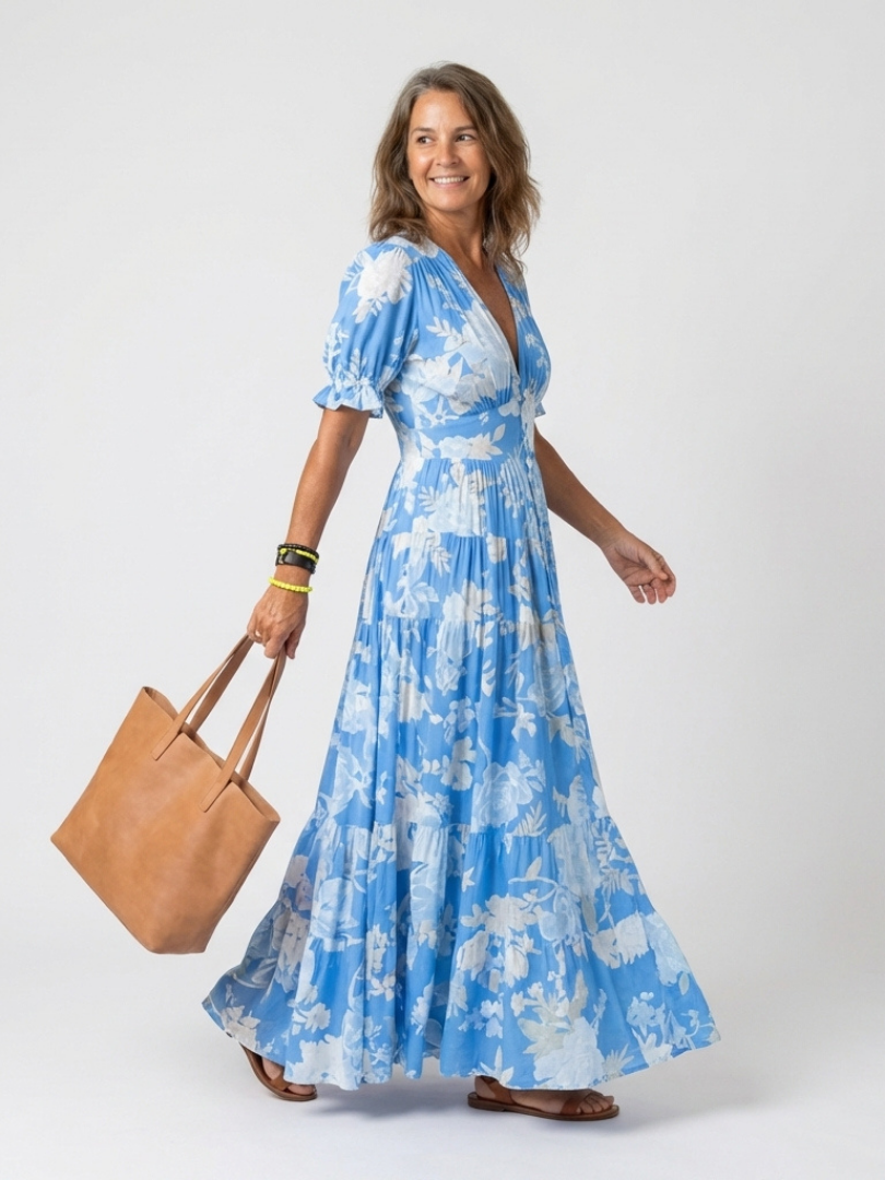 Lyrienne™ | Floral V-Neck Dress