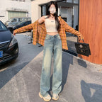 AMÉLIE™ - High Waist Wide Leg Cotton Jeans