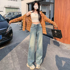 AMÉLIE™ - High Waist Wide Leg Cotton Jeans