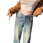 AMÉLIE™ - High Waist Wide Leg Cotton Jeans