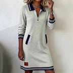 Chic Long Sleeve Cotton Dress