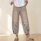 Emma™ | Embroidered Wide-Leg Tulip Hem Jeans
