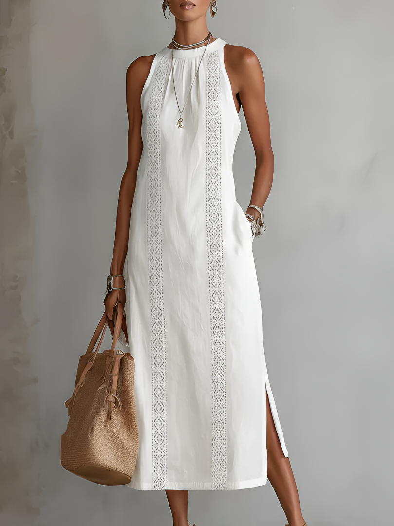 Jimena™ | Midi Dress with Mandarin Collar