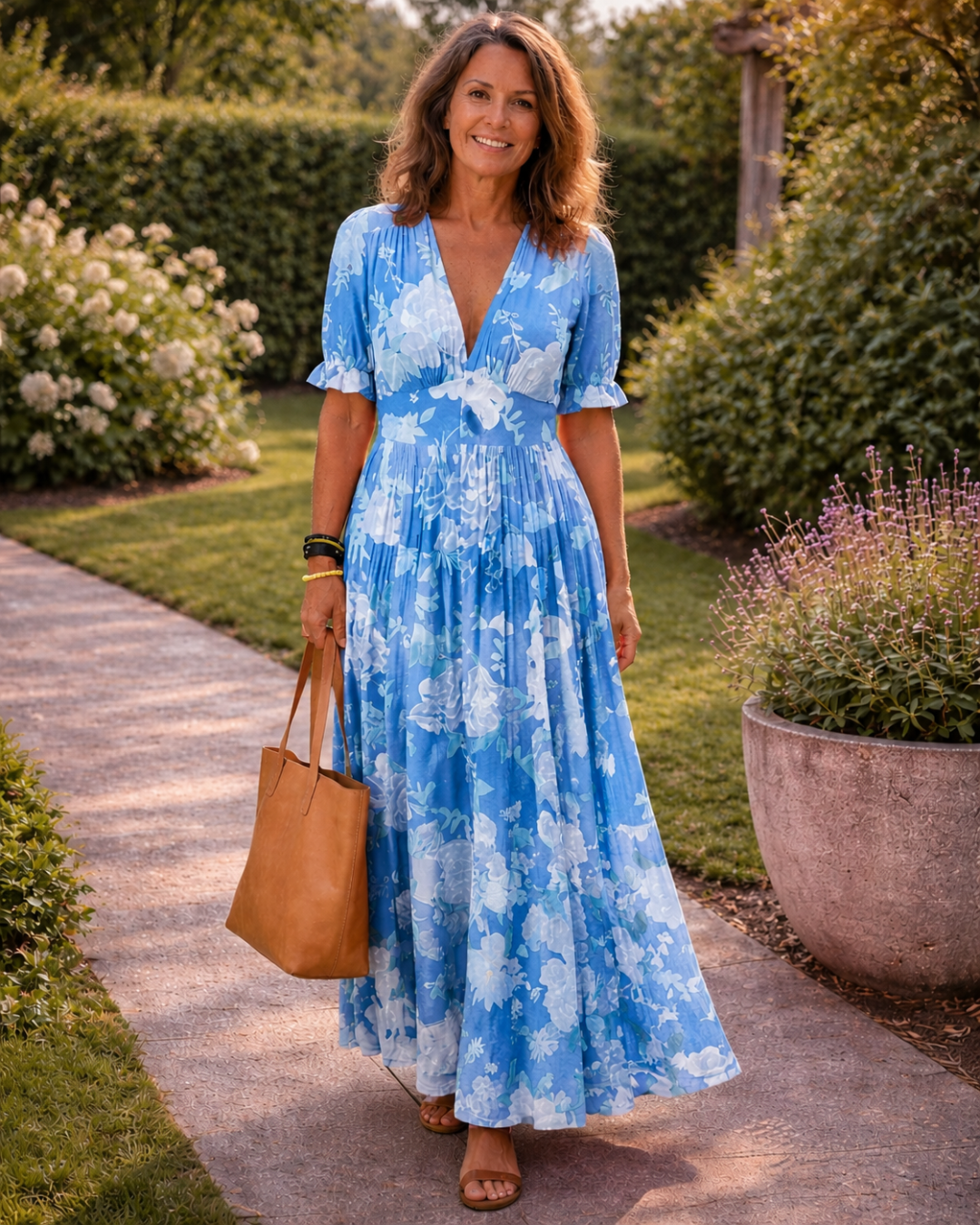 Lyrienne™ | Floral V-Neck Dress