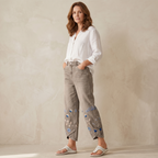 Emma™ | Embroidered Wide-Leg Tulip Hem Jeans