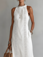 Jimena™ | Midi Dress with Mandarin Collar