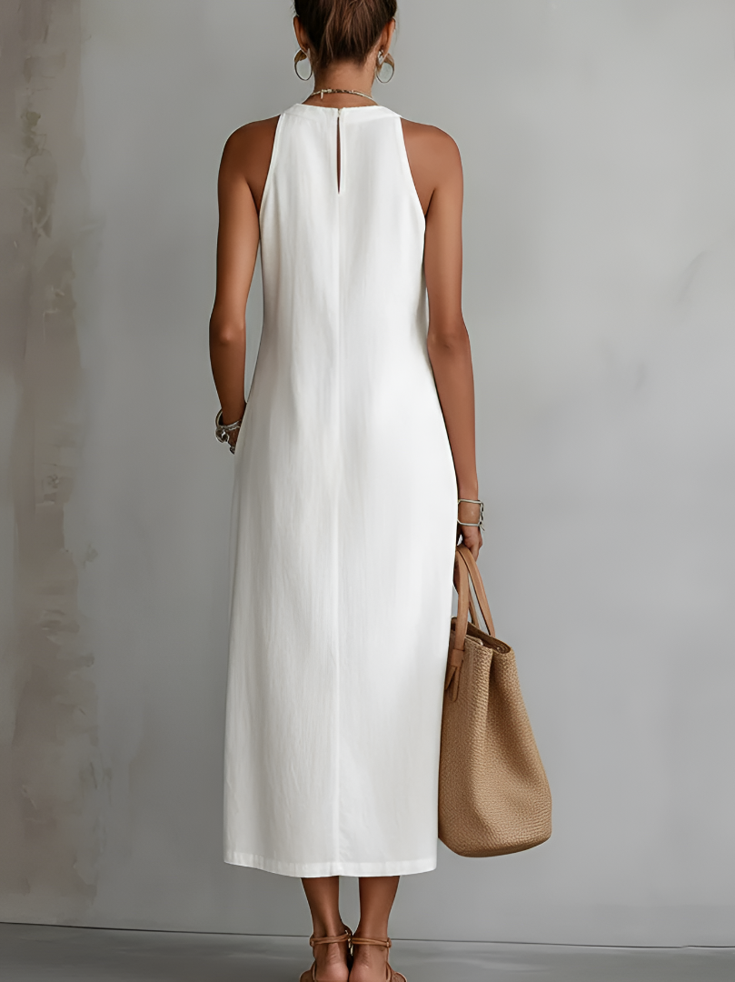 Jimena™ | Midi Dress with Mandarin Collar
