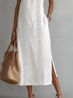 Jimena™ | Midi Dress with Mandarin Collar