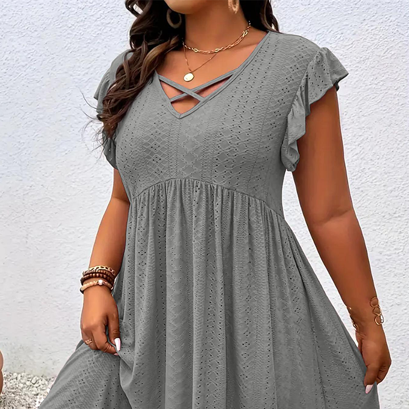 Camille™ | Ruffle V-Neck Dress