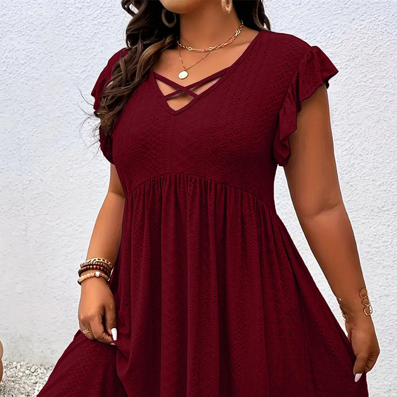 Camille™ | Ruffle V-Neck Dress