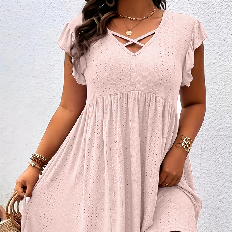 Camille™ | Ruffle V-Neck Dress