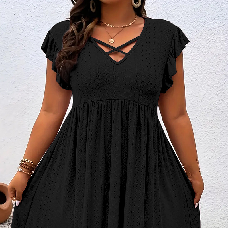 Camille™ | Ruffle V-Neck Dress
